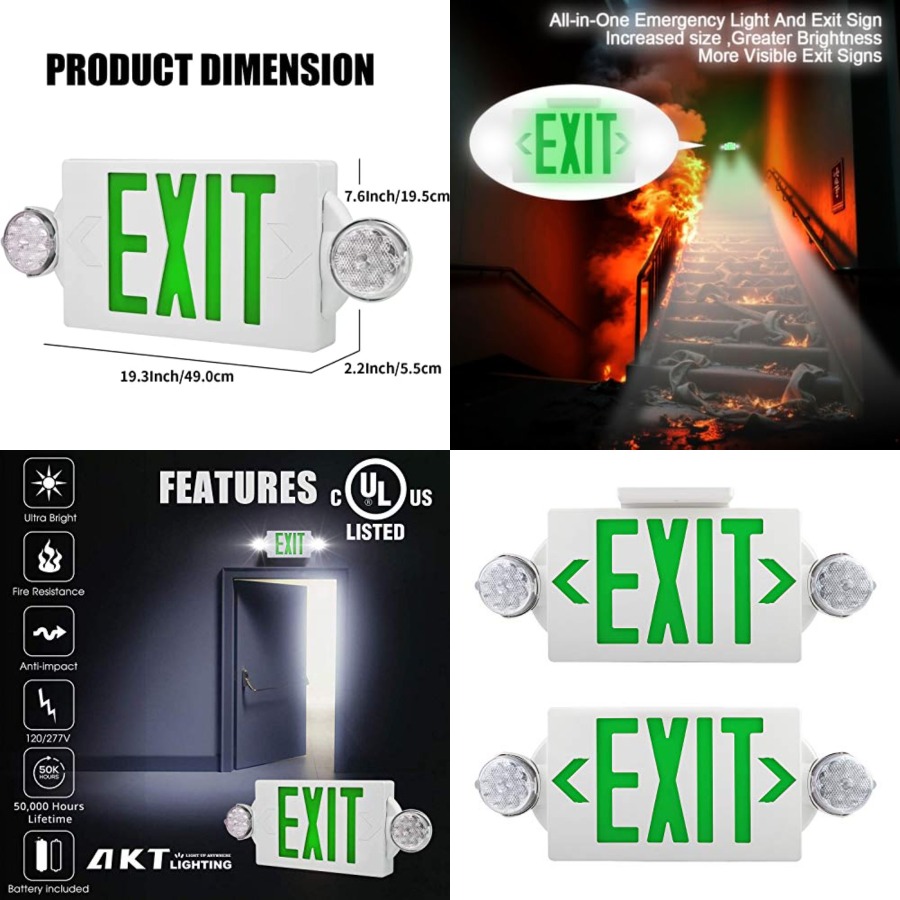 Emergency Exit Sign - Lumière de secours, panneau lumineux de