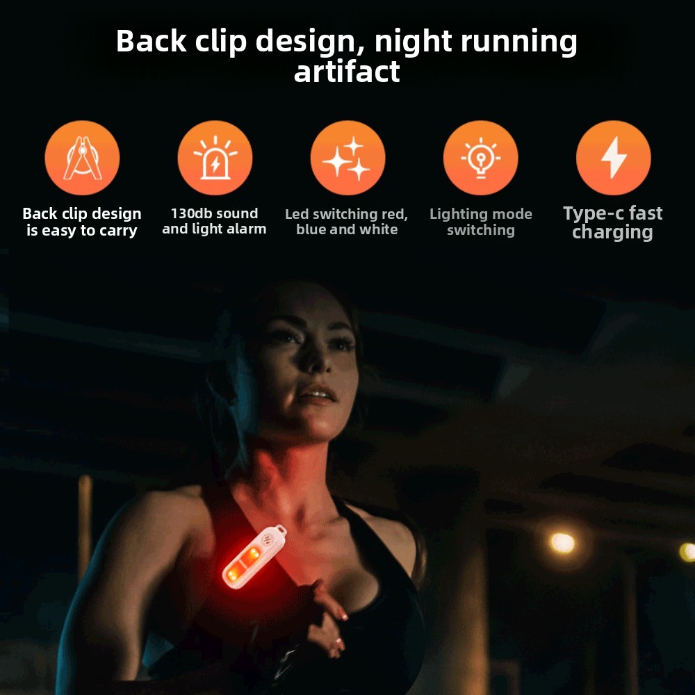 Personal Alarm Keychain - 130dB nuit course sécurité voyant d'avertissement