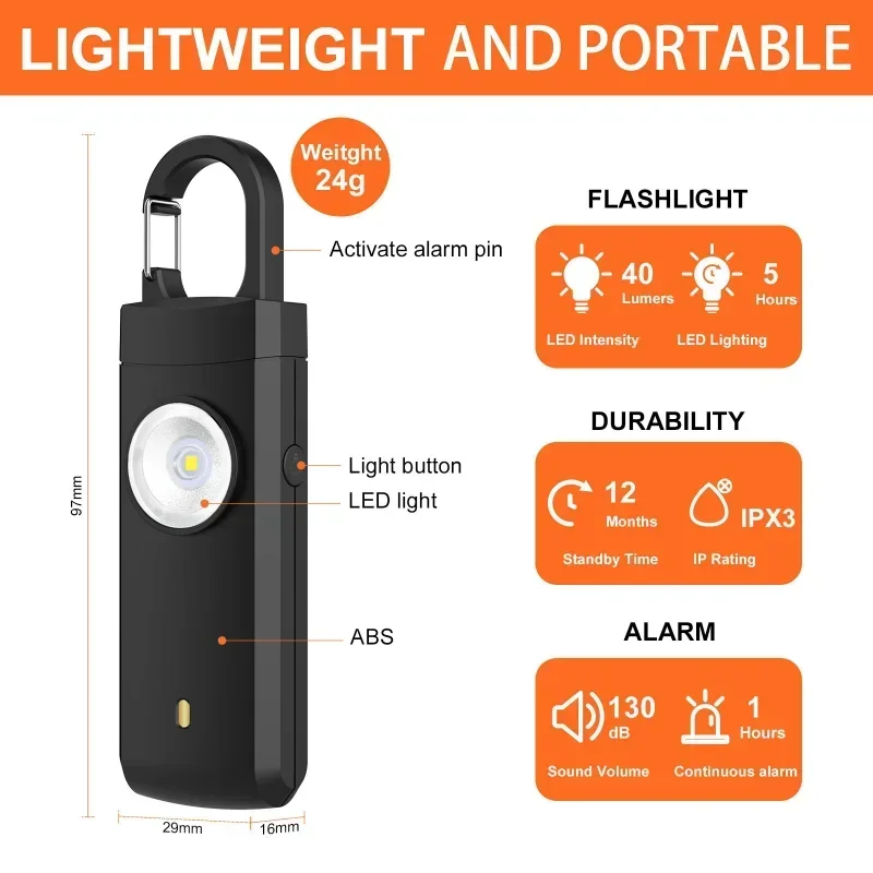 Lampe de poche LED d'auto-défe - Personal Alarm Keychain avis et prix